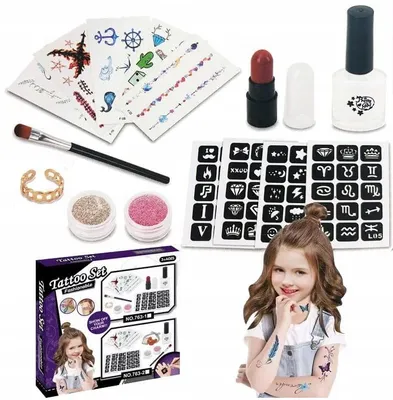 Produktbild von Toys Glitzer- und Aufkleber-Tattoo-Set für Kinder