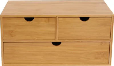 Zdjęcie produktu dla Organizer bambusowy na biurko Organizer bambusowy na biurko z 3 szufladami