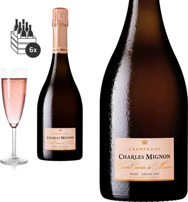 Produktbild von 6er Karton Champagne Rosé Grand Cru Brut Cuvée Comte de Marne von Charles Mignon