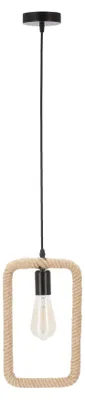 Image de Suspension OSTOR - 1xE27, 40W, noir / beige