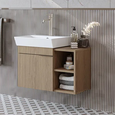 Image de Ensemble de meubles de salle de bains Roomart LYCIA-72, 2 pièces, largeur 72 cm, chêne clair