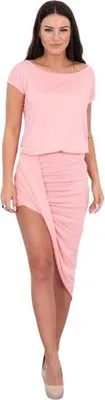Produktbild von Asymmetrisches Kleid in Lachs, Universalgröße S-L, 48 cm Brustweite