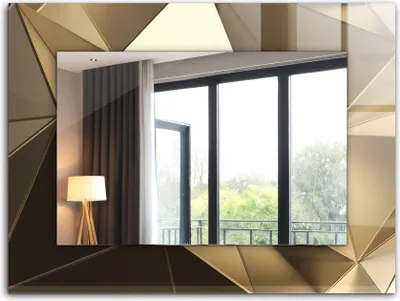 Produktbild von Bedruckter Spiegel - Wandspiegel - Dekorativer - Modern - 80x60 cm - Geometrische Formen