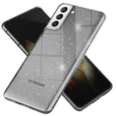 Zdjęcie produktu dla NALIA brokatowe etui na telefon komórkowy Samsung Galaxy S21, brokatowe etui na telefon komórkowy czarne