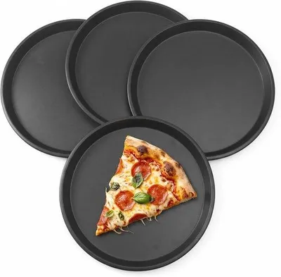 Productafbeelding van Pizzaplaat set van 4 - ronde 29 cm - antiaanbaklaag - hittebestendig tot 230 °C