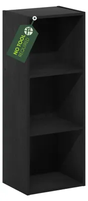 Bücherregal 3 Ebenen, offen, Darkwood, 22,86x30,48x81,28 cm