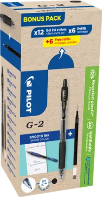 Obrázek produktu pro PILOT PEN G2 Greenpack Gelschreiber-Set schwarz 0.4 mm 2605001G12M