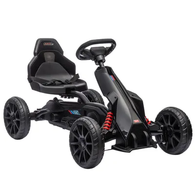 Image de HOMCOM Kart à pédales pour enfants, go-kart pour enfant, avec siège ajustable 4 positions, roues en EVA silencieux, 100 x 58 x 58,5 cm, vélo et véhicule pour enfants, noir