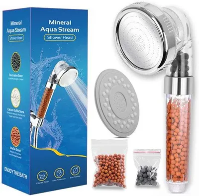 Produktbild von Wassersparende Dusche mit Filter, 3 Strahlarten, Kalkfilter, Ionentechnik