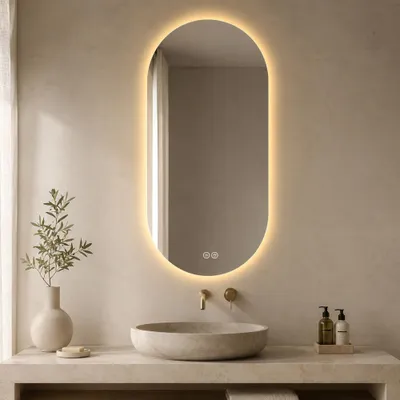 Produktbild von LED Badspiegel 60x120 cm, Touchscreen, Anti-Beschlag, Smart, für Bad & Friseur