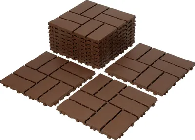 Immagine prodotto di Izrielar 22 piastrelle per terrazza 2 m², 30x30 cm Piastrelle in plastica Piastrelle a incastro Piastrelle per balcone Effetto legno, resistenti alle intemperie, antiscivolo, marroni 8 strisce