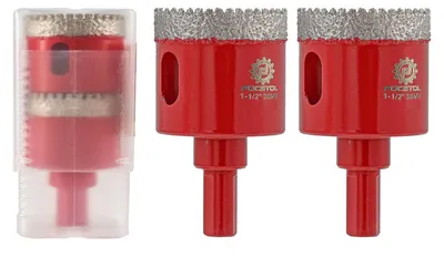 Image de Forets diamantés de 38 mm, lot de 2, avec tige triangulaire, pour carrelage, céramique, marbre et granit