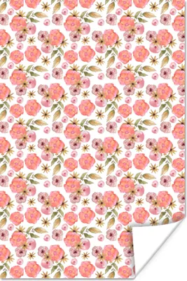 Produktbild von MuchoWow® Poster Blumen - Rosa - Collage 120x180 cm - Kunstposter