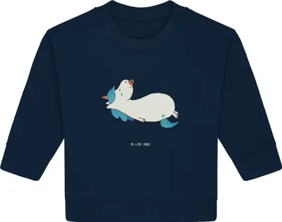 Produktbild von Mr. & Mrs. Panda Organic Baby Pullover Einhorn Schnuller 24. - 36. Monat - French Navy - Geschenk, Bullover, Einhörner, Unicorn, Mutter, Geburt, Geburtstag