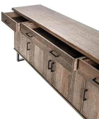 Image de Élégant buffet avec poignées métalliques noires et structure en bois