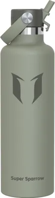 Produktbild von Sparrow Trinkflasche Edelstahl 1L FlipFlow Thermosflasche mit Strohhalm