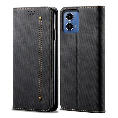 Produktbild von Hülle für Motorola Moto G85 Leder Brieftasche Flip Bookstyle Schutzhülle mit Standfunktion Schwarz