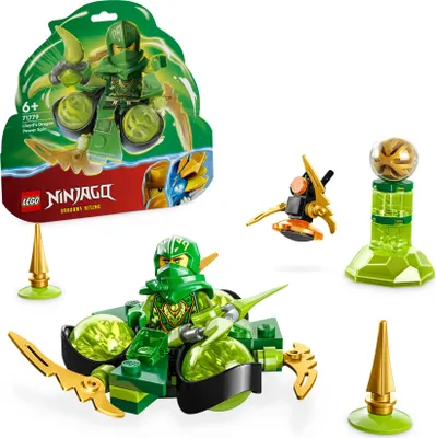 Produktbild von LEGO 71779 NINJAGO Lloyds Drachenpower-Spinjitzu-Spin Spielzeug, Spinner mit Kunststücken, Lloyd Minifigur zum Sammeln, kleines Geschenk für Kinder ab 6 Jahren