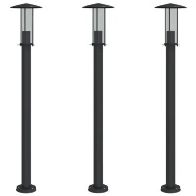 Produktbild von vidaXL Wegeleuchten 3 Stk. Schwarz 100 cm Edelstahl