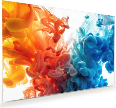 Produktbild von Glasbild 75x50cm in XXL für Wohnzimmer, Schlafzimmer Motiv Farbige_ Wirbel