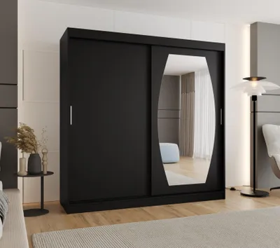 Obrázok produktu pre Šatníková skriňa 200 cm SEYMA - čierna