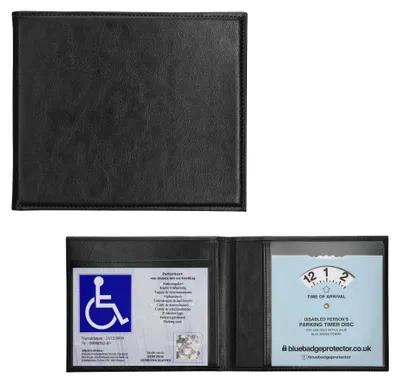 Produktbild von kwmobile Hülle für den deutschen Schwerbehindertenausweis - Schutzhülle aus Kunstleder in Schwarz - Cover mit Fächern - Ausweishülle klappbar