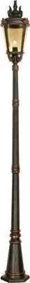 Produktbild von Casa Padrino Barock Gartenlaterne Antik Schwarz / Bronze / Bernsteinfarben Ø 30 x H. 239 cm - Elegante Außenstehleuchte - Nostalgische Außenbeleuchtung