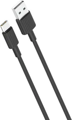 Image de Câble Xo avec connecteur USB-A vers Type-C - 2,4 A - recharge + transfert de données haut débit - 1 m - couleur : noir