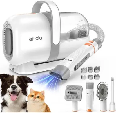 Produktbild von Afloia LM1 Hundeschermaschine mit Staubsauger, Profi Haustierpflegeset, leise Schermaschine Hund Katze Tierhaarschneidemaschine, Professioneller Hundehaarschneidemaschine mit 7 Pflegewerkzeugen, 1.5L