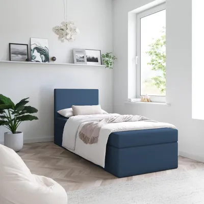 Produktbild von Bett Boxspringbett TOP MINI OHNE TOPPER , Bettkästen - Einzelbett, Stauraum, Schlafzimmer,Polsterbett (80x200, Dunkelblau - ITAKA 11)