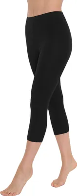 Produktbild von OCERA Damen 3/4 Leggings (Capri) aus atmungsaktiver Baumwolle mit hoher Taille,  Standard 100 , Schwarz - XXL
