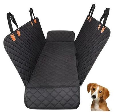 Image de Couverture pour chien pour l'arrière de la voiture, 147 x 105 cm, noire