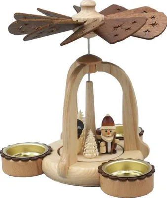 Obrázek produktu pro Stolní pyramida Otec Vánoc v lese Výška 17 cm NOVINKA