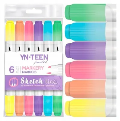 Produktbild von Interdruk Pastell Marker Set 6 Farben Zeichenstifte
