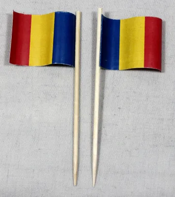 Produktbild von Party-Picker Flagge Rumänien Papierfähnchen in Spitzenqualität 25 Stück Beutel