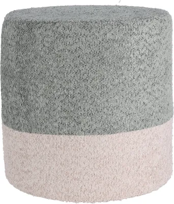 Obrázek produktu pro Kulatý čalouněný puf ve dvou barvách boucle,  34 x 35 cm