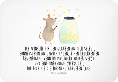 Produktbild von Mr. & Mrs. Panda Kühlschrankmagnet Maus Sterne - Weiß - Geschenk, Kindergeburtstag, Schwangerschaft, Lustige Sprüche, whiteboardmagnet, holzmagnet, Geburtstag, haftmagnet