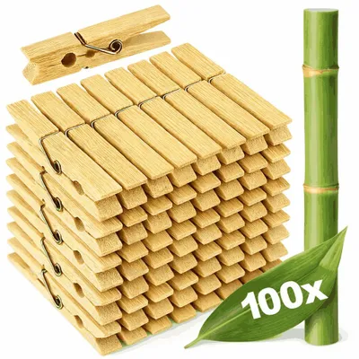 Produktbild von Bambus Wäscheklammern Holz Holzklammern Wäsche Holz Klammern Stückzahl : 100