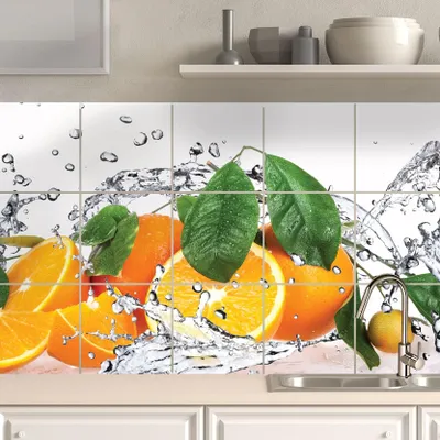 Imagen del producto de Omgoods - Set de 16 adhesivos para azulejos - Azulejos decorativos autoadhesivos para baño y cocina