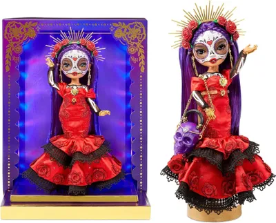Immagine prodotto di Rainbow High 2022 Celebration Edition Día De Los Muertos - Maria Garcia - Sammler-Modepuppe (28 cm) mit Gesichtsbemalung und Calavera-Handtasche - Leuchtdisplay und Premium-Accessoires