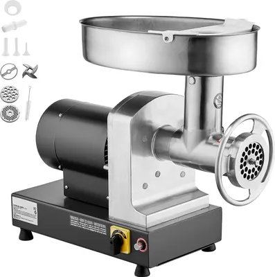 Zdjęcie produktu dla SucceBuy Maszynka do mielenia mięsa, wydajność 14 lb/min, elektryczna z akcesoriami, stal nierdzewna do kuchni