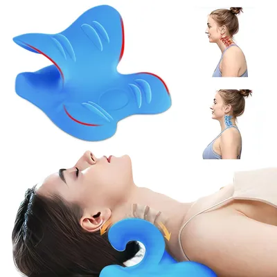 Produktbild von Nacken Massagegerät Nackenstrecker, Zur Linderung von Nackenschmerzen, Nackenmassagegerät, Blau