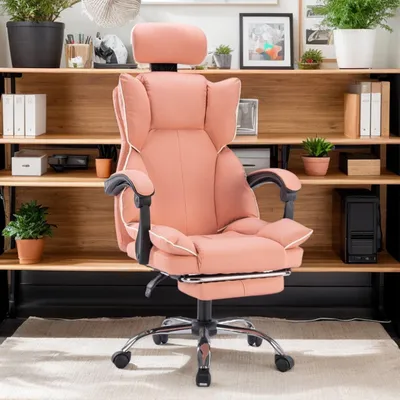 Immagine prodotto di Sedia da ufficio ergonomica con poggiapiedi, schienale alto, ideale per l'ufficio e il gaming, colore nero