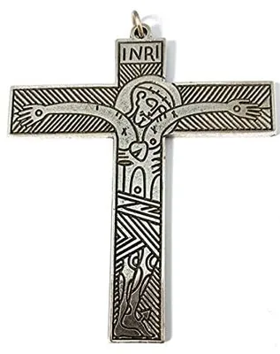 Kreuz, Neokatechumenaler Weg, Metall, silberfarben, 96x80 mm