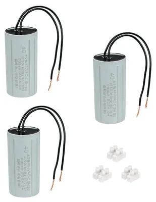 CBB60 40 µF Kondensator, AC 450 V, 2 Drähte, 3er-Set