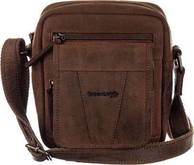Produktbild von GreenLand Nature Leder Umhängetasche Monte Crossbody Bag Brown braun