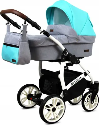 Produktbild von BabyLux® Optimal | 3in1 Kinderwagen Set | Mint | Kombikinderwagen | Kinderwagenset | Buggy + Bab