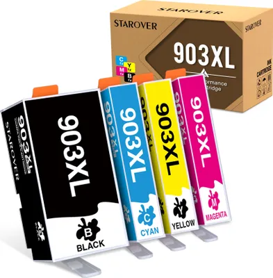 Produktbild von STAROVER 903XL Multipack-Druckerpatronen Kompatibel für HP 903 Tintenpatronen Officejet Pro 6950 6960 6970 All-in-One-Drucker (4er-pack)