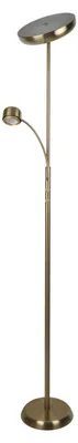 Produktbild von Stehleuchte - LED Stehleuchte "ROMIS" mit Lesearm H:180cm messing matt, Stehlampe aus Metall in messingmatt, 180 cm hoch, 26 x 43 cm, inkl. LED – dimmbar – Drehschalter