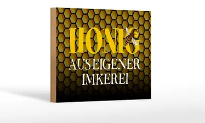 Produktbild von Holzschild Spruch 18x12cm Honig aus eigener Imkerei Biene